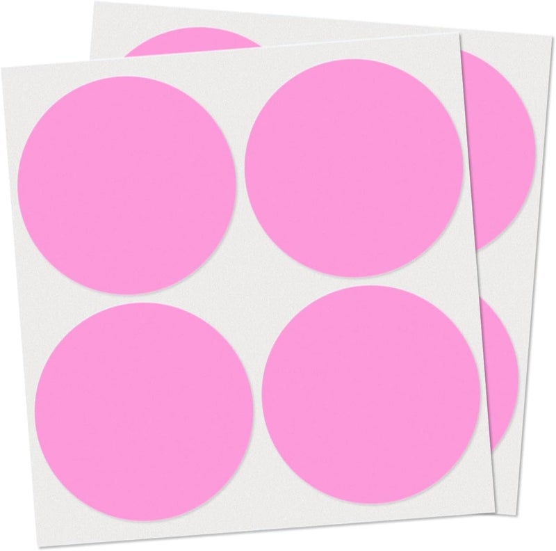 YIKIADA 40 PCS Dot Stickers 4" Round Labels Large Circle Color Coding Moving Decals Price Tags for Office Classroom Home Yard Sale Line up Pink - Image 1